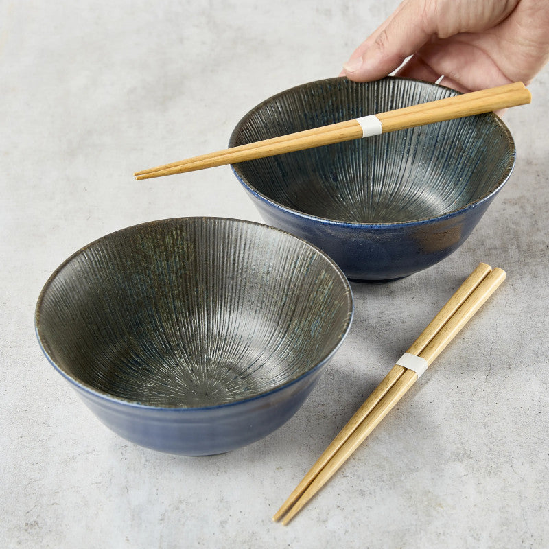 Duo Schüssel Poke Bowl oder Donburi mit Stäbchen