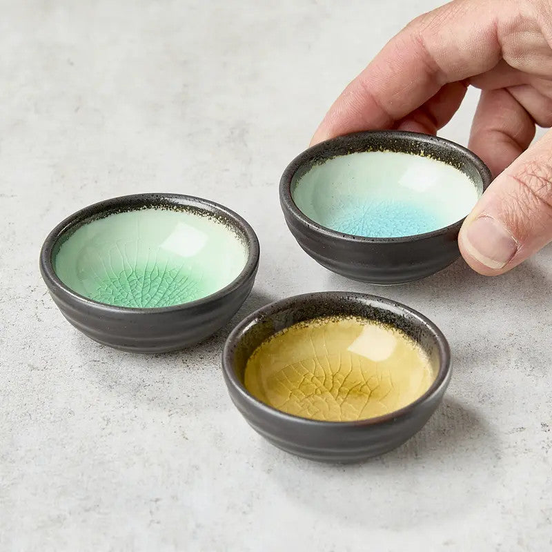 3 runde Schälchen für Sojasoße oder Amuse-bouche