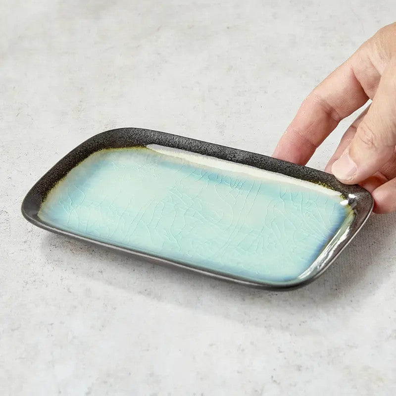 Sushi-Teller aus Keramik und emailliertem Glas