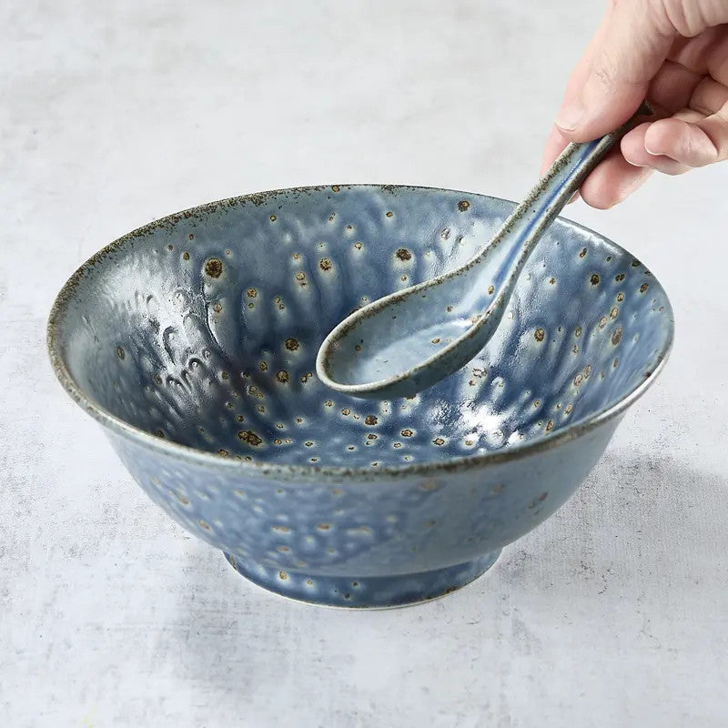 Gift Set Premium Artisanal Ramen Bowl and Matching Spoon, 1200 ml