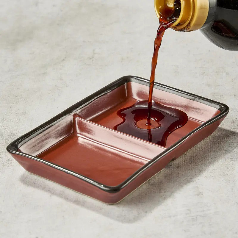 Coupelle sauce soja et condiments laquée vermillon