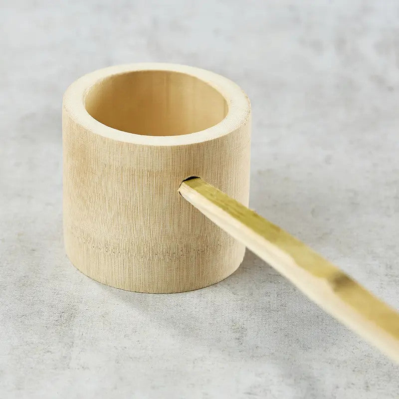 Concha de bambu (L) SASHI-TOHSHI-HISHAKU para cerimónia do chá matcha