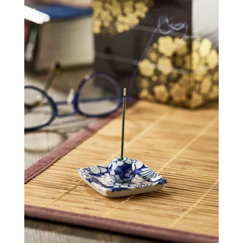Handcrafted incense holder, Japanese motif, 5.5×5.5