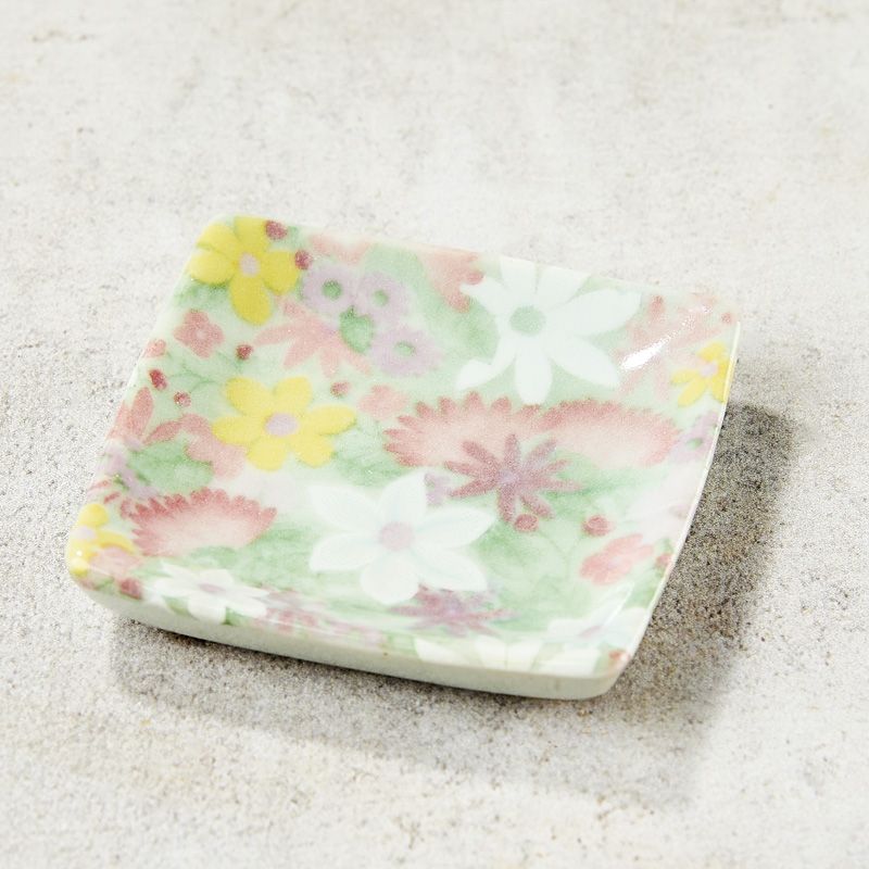 Handcrafted incense holder, floral motif, 5.5×5.5