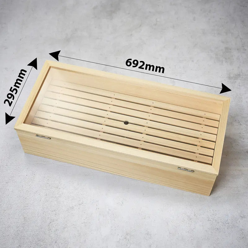 Sushi Neta Box in Hinoki wood, tilted, with hinges, XL,692295205