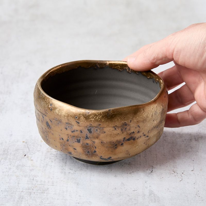 Matcha tea bowl, KINTATAKI pattern