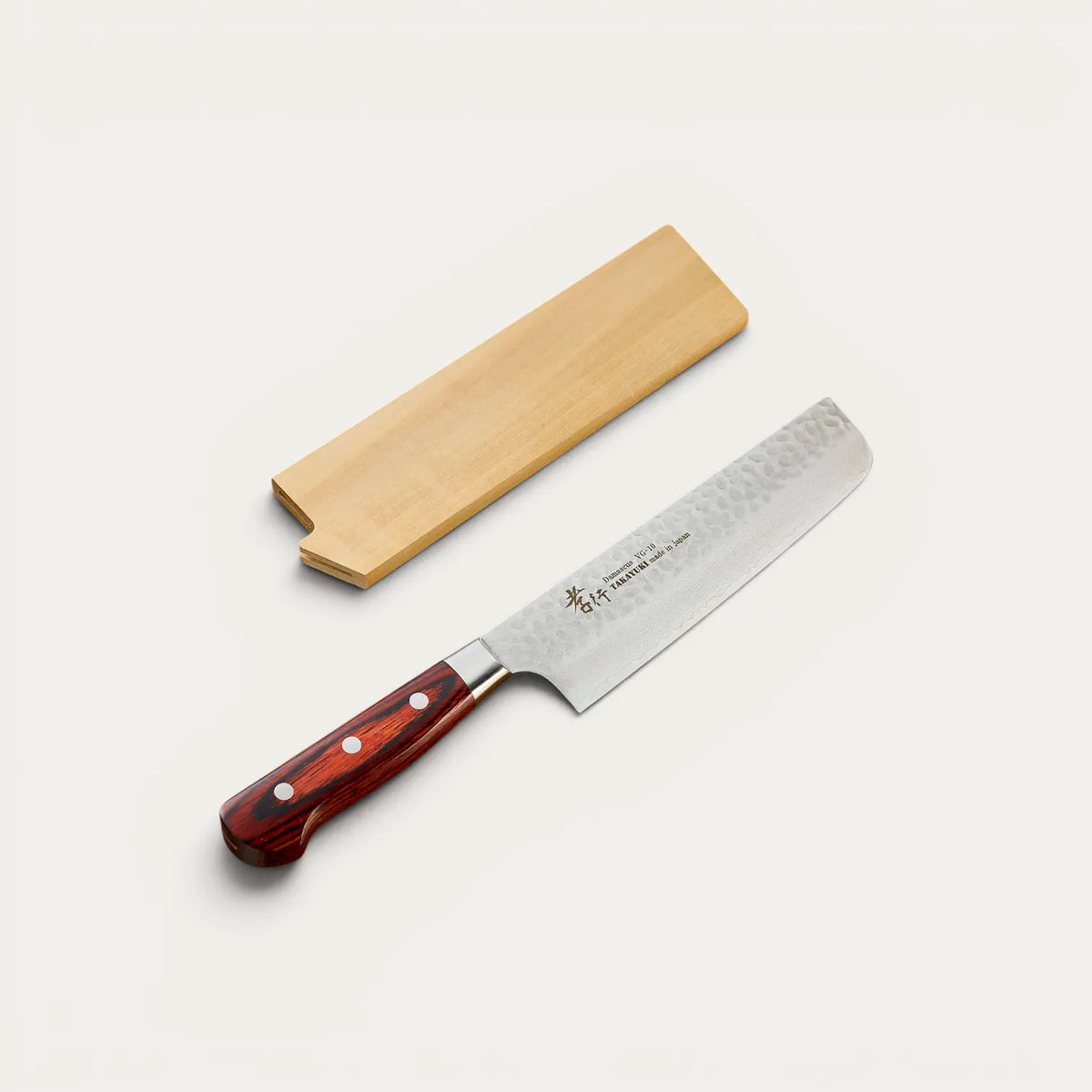 Coltello Nakiri per verdure, lama damascata 33 strati martellata 160 mm