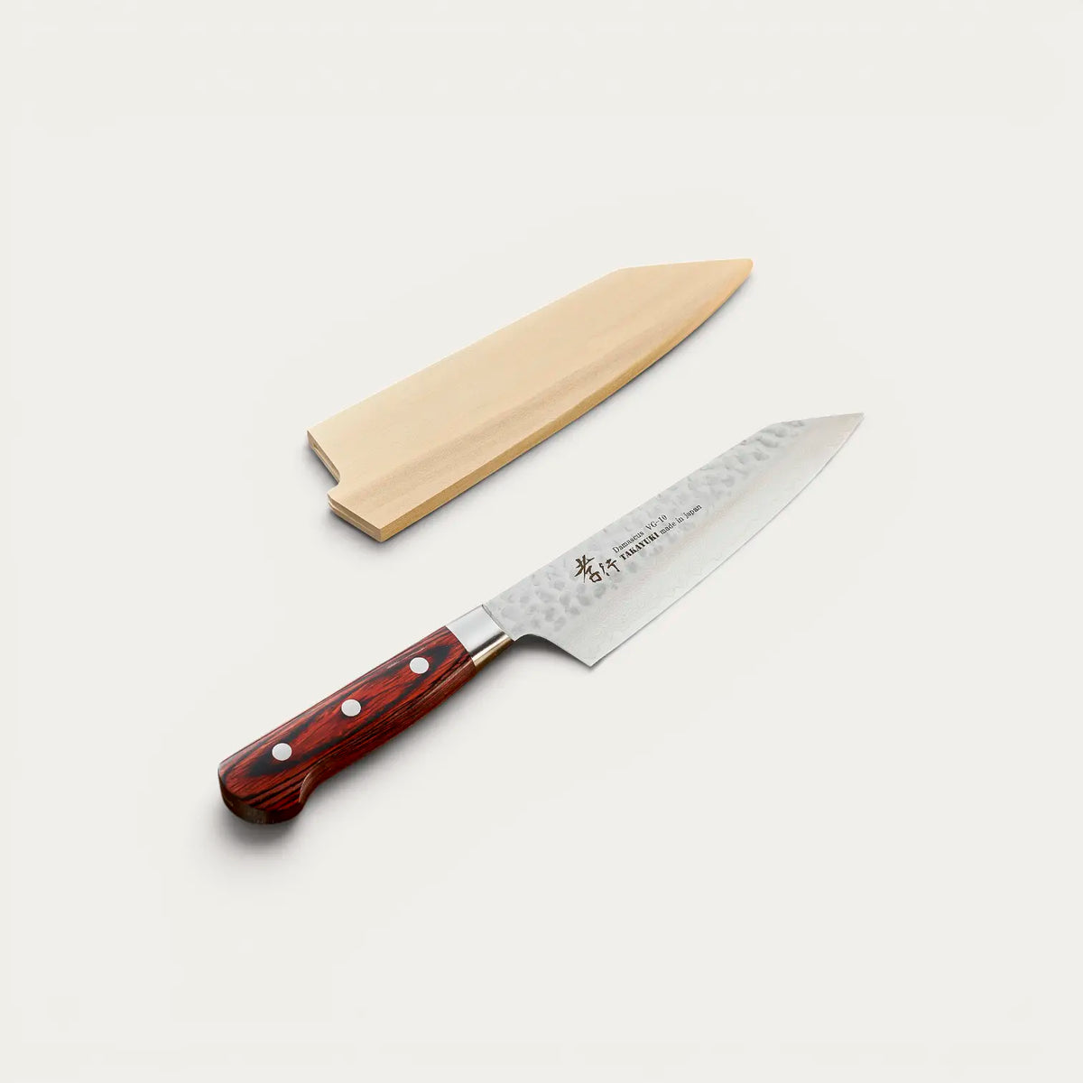 Coltello Kengata Santoku, lama Damasco 33 strati martellata 160 mm
