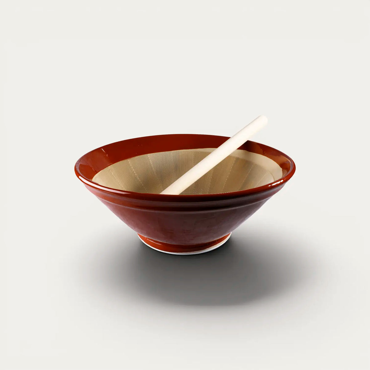 Suribachi-Mörser ø 57,5 cm aus Keramik mit Surikogi-Stößer 60 cm