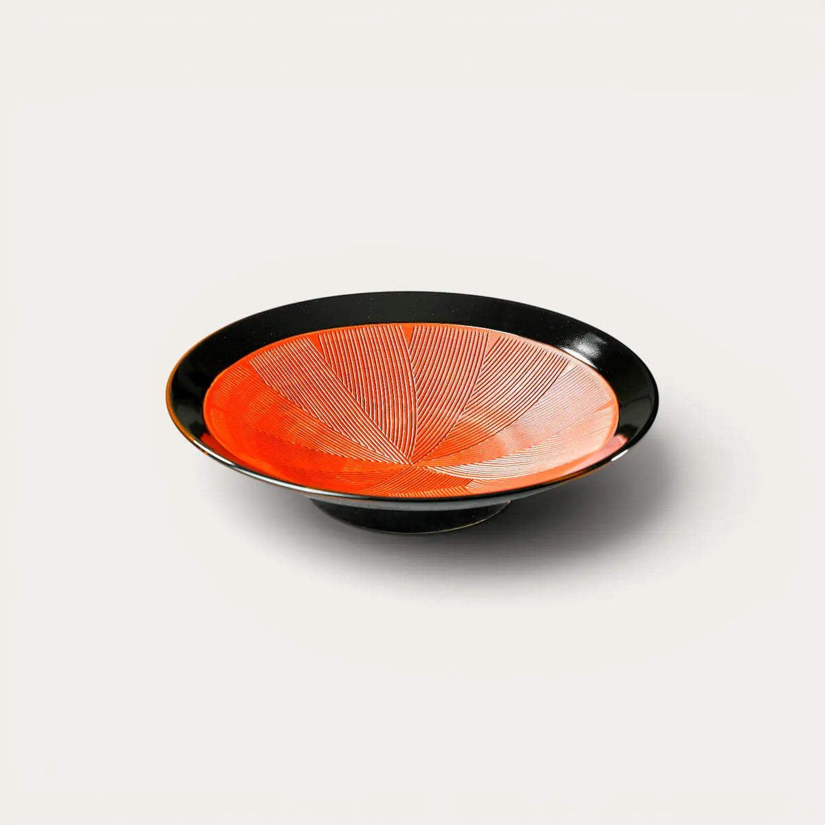Kushime membachi kuro shumaki plate Ø 27.0 cm, depth 6.2 cm