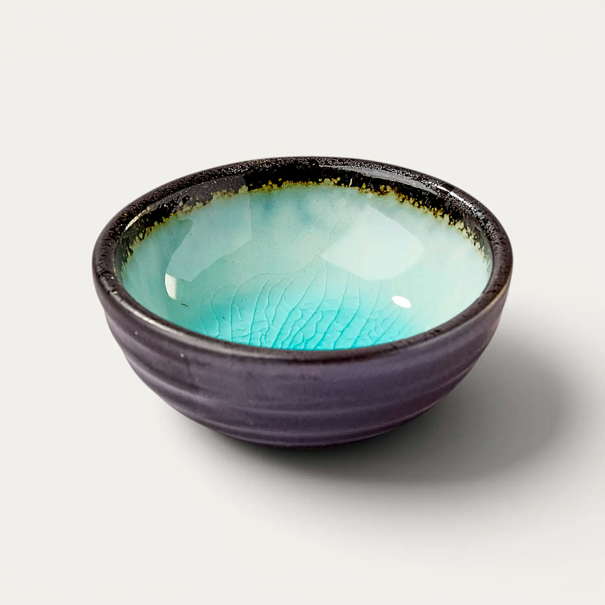 Coupelle céramique et verre émaillé - Bleu ciel