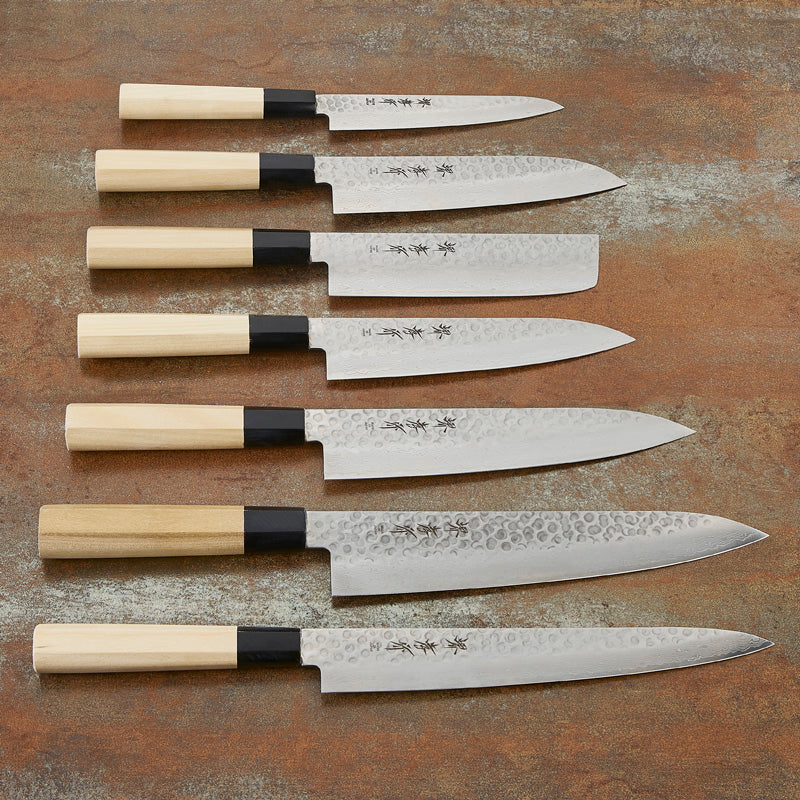 Paring knife 45-layer hammered Damascus blade 150 mm