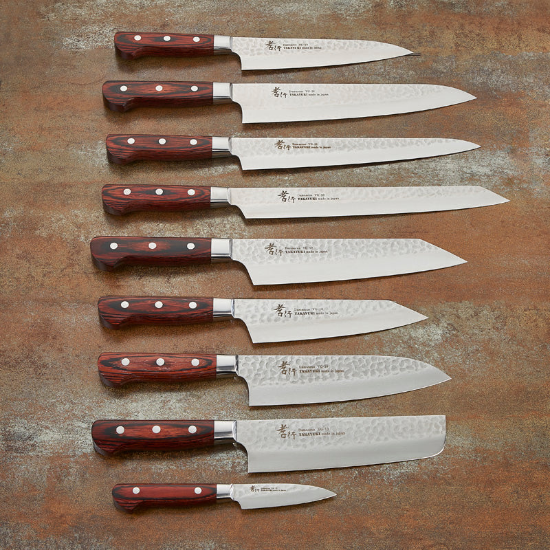 Paring knife, 33-layer hammered Damascus blade 80 mm