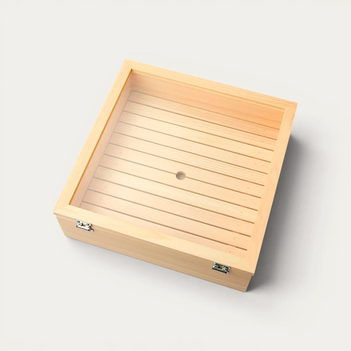 Sushi Neta Box aus Hinoki-Holz mit Scharnieren, Größe S