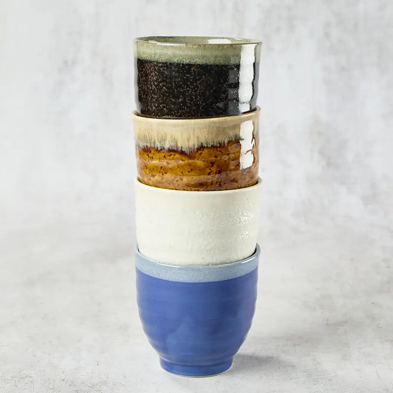 Set mit 4 Teetassen φ 7,6 cm, verschiedene Farben