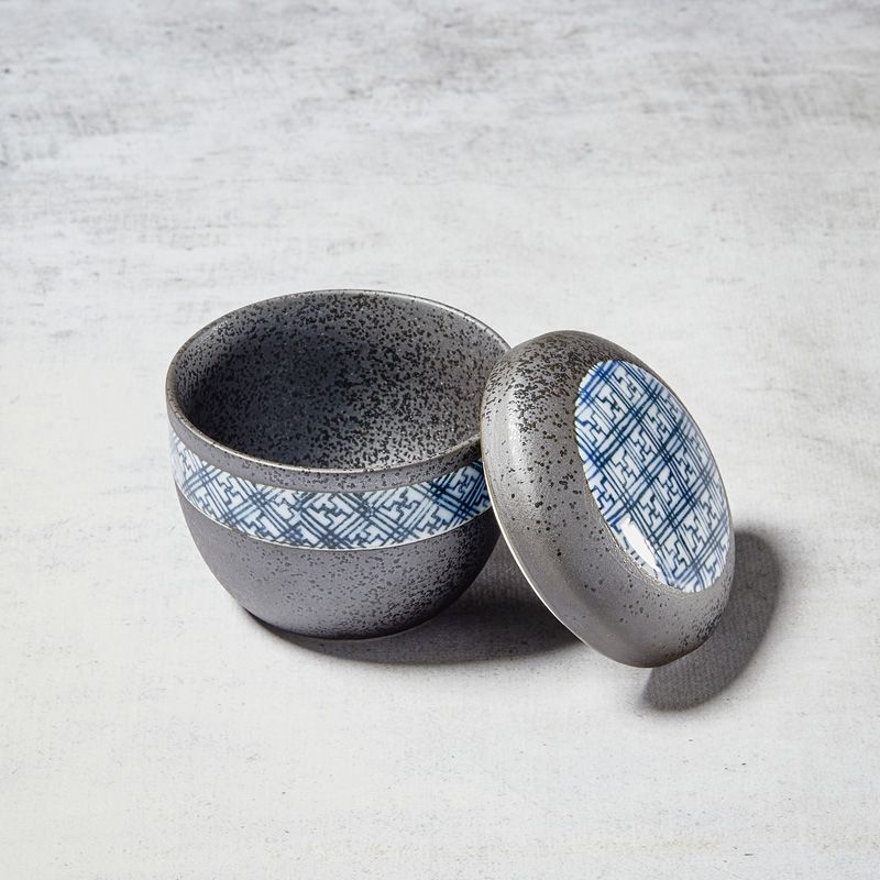 Bol à chawan-mushi, motif black crystal