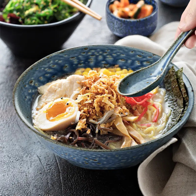 Gift Set Premium Artisanal Ramen Bowl and Matching Spoon, 1200 ml