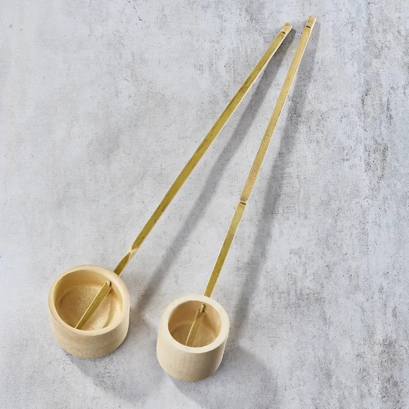 Concha de bambu (L) SASHI-TOHSHI-HISHAKU para cerimónia do chá matcha