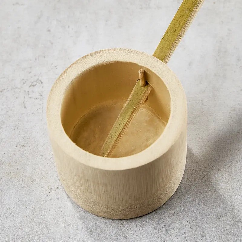 Concha de bambu (L) SASHI-TOHSHI-HISHAKU para cerimónia do chá matcha