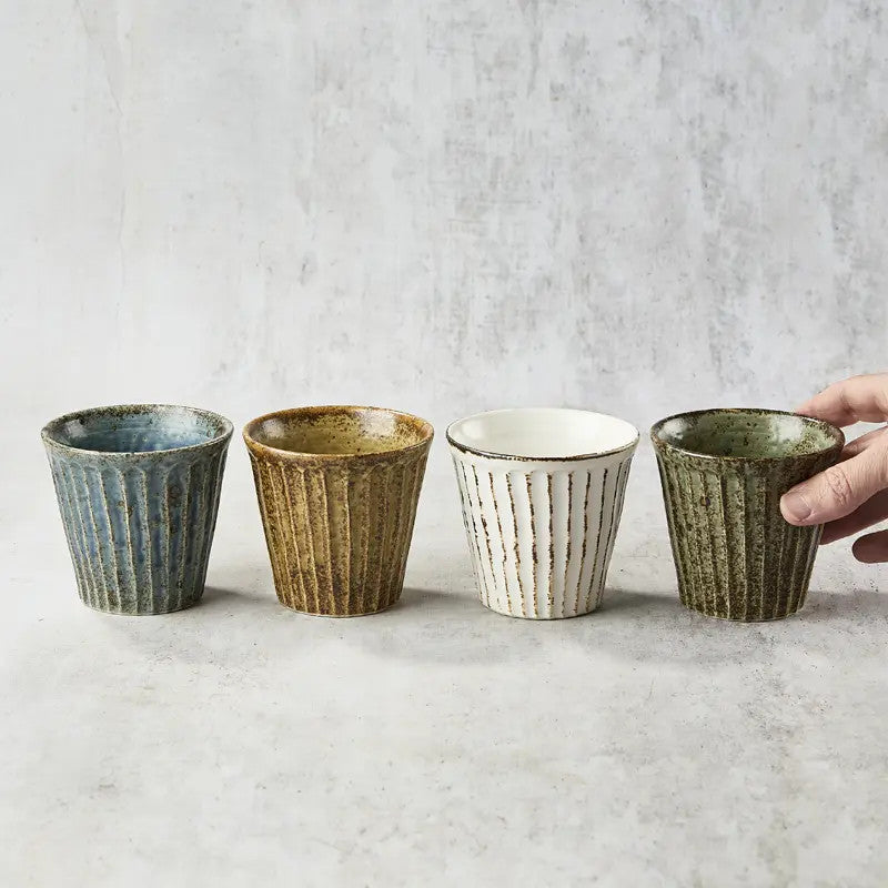 4 mehu- tai vesilasien setti, Shinogi-kuvio, 260 ml, φ9.2×8.6㎝