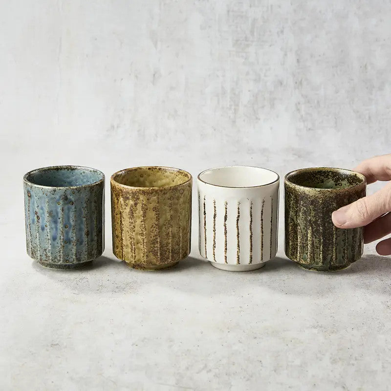 4 teekupin setti, Shinogi-kuvio, 220 ml, φ7.4×8.1㎝