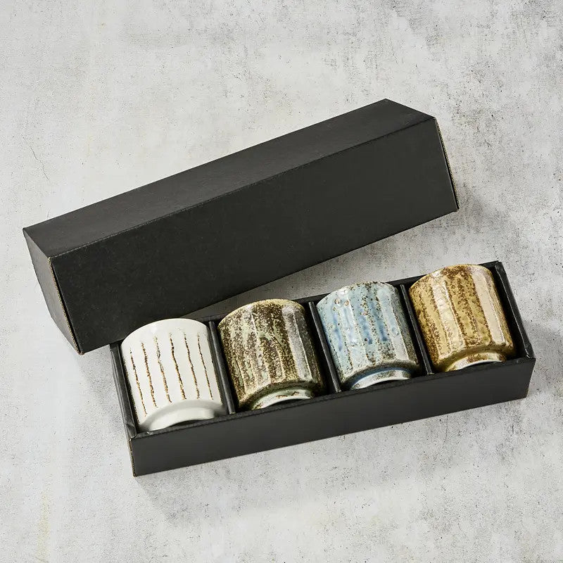 Set of 4 tea cups, Shinogi pattern, 220 ml, φ7.4×8.1㎝