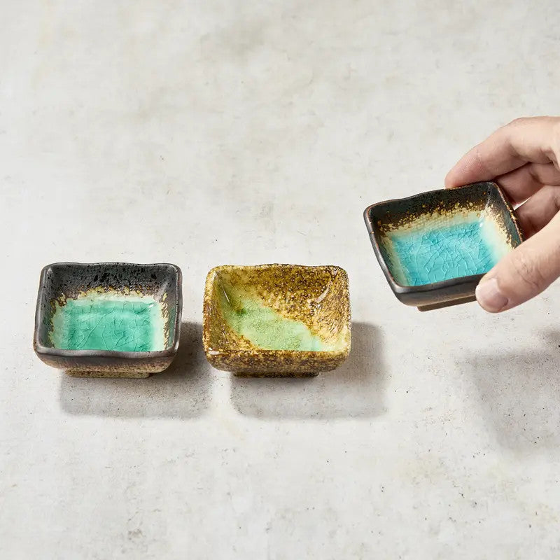 Trio von Schälchen für Sojasoße oder Amuse-bouche 