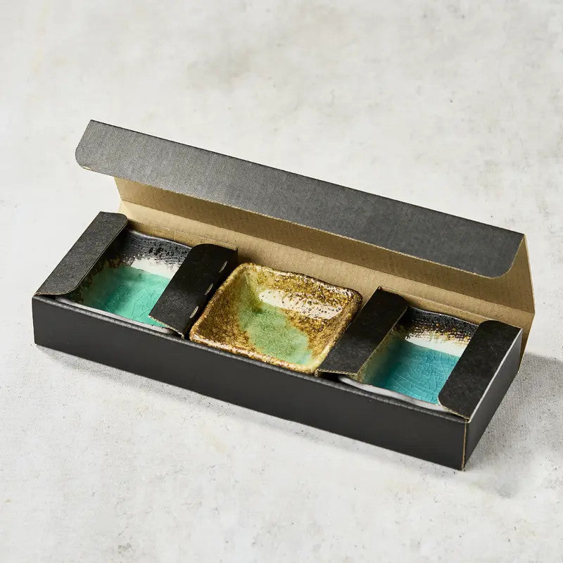 Trio von Schälchen für Sojasoße oder Amuse-bouche 