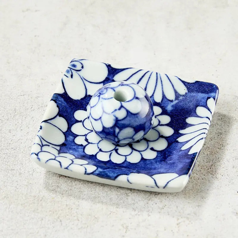 Coupelle à encens artisanale, motif japonais, 5.5×5.5