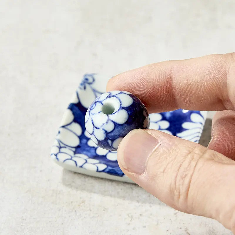 Handcrafted incense dish, Japanese pattern, 5.5×5.5