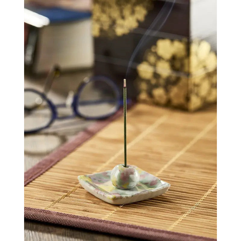 Handcrafted incense holder, floral motif, 5.5×5.5