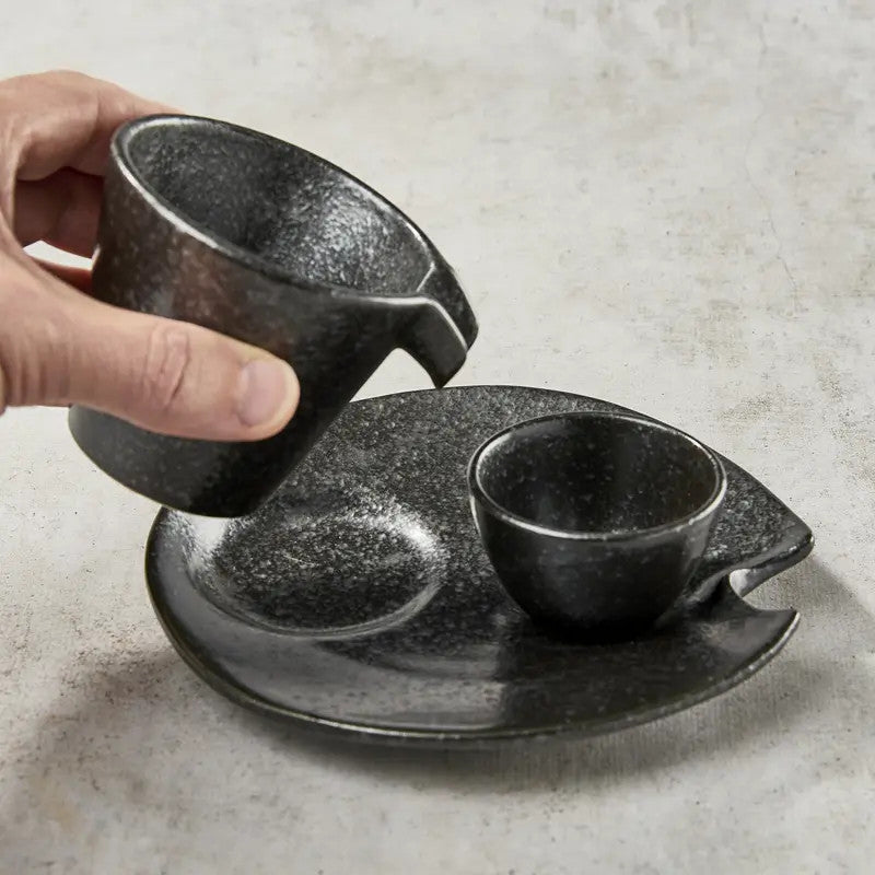 Yksilöllinen Katakuchi-saképalvelu 3 osaa, musta-hopea design