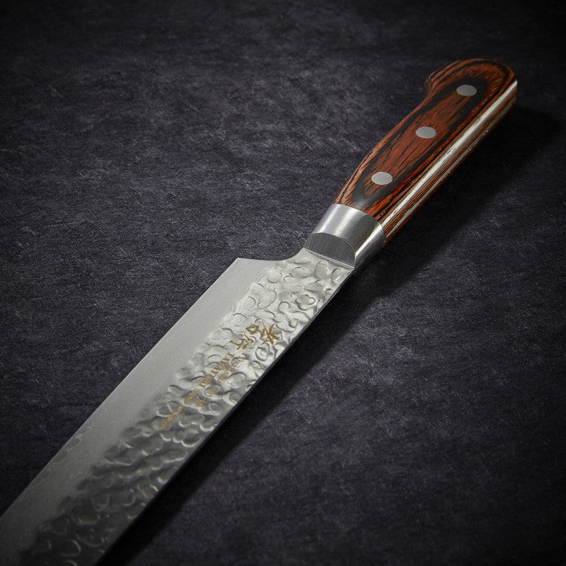 Couteau Kengata Yanagiba à sashimi, lame Damassée 33 couches martelée 270 mm