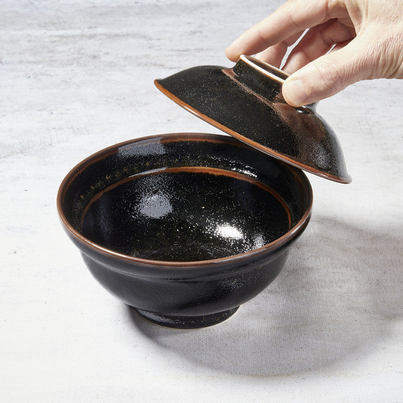 Tigela de donburi (unagi, katsu-don), design yuzu-tenmoku Louça japonesa