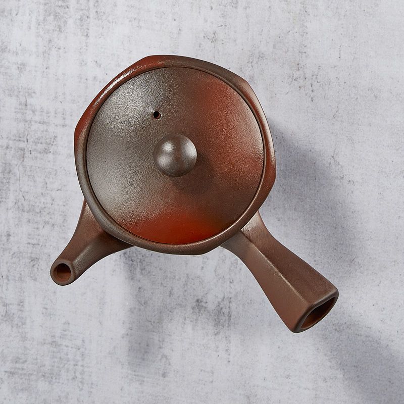 Théière Banko Yaki Kyusu ROKKAKUAKANE