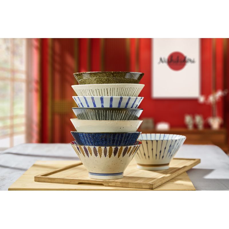 Rāmen bowl, Minoyaki porcelain, HORITOKUSASHIRO pattern