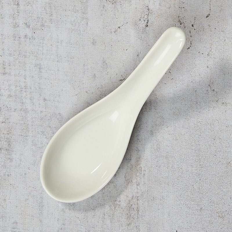 Professional porcelain "Renge" spoon for ramen or udon