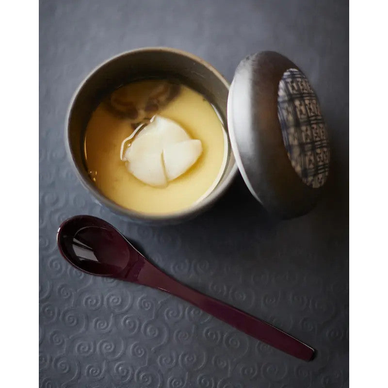 Löffel für Chawanmushi 132 mm x 26 mm, dunkle Farbe 