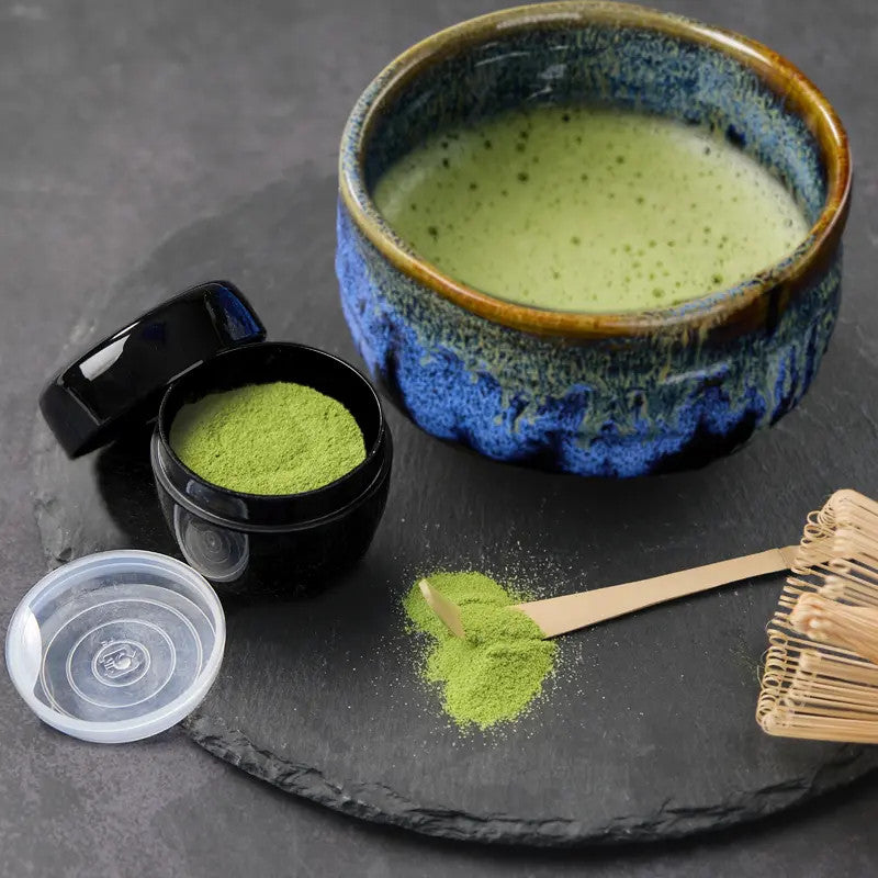 Natsume matcha-teelaatikko ø 5,4 cm, korkeus 5,4 cm, musta kuvio 