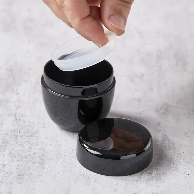 Natsume matcha tea caddy ø 5.4 cm, height 5.4 cm, black pattern 