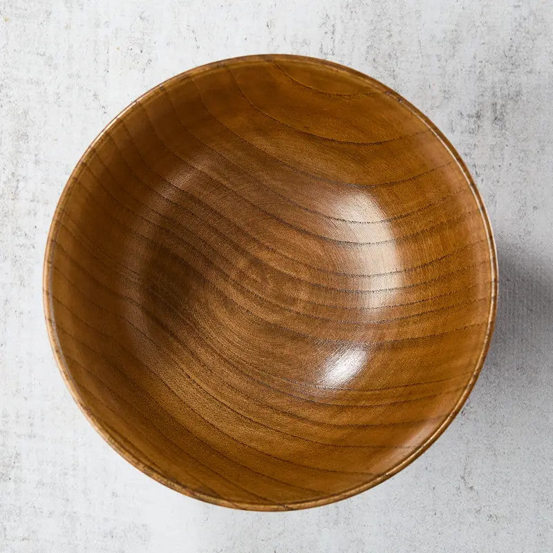 Bol Hakeme en bois de jujube laqué, couleur vermillon, ø 128 x 80 mm