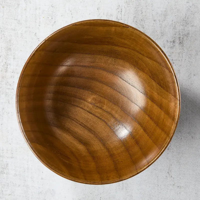 Bol Hakeme en bois de jujube laqué, couleur vermillon, ø 128 x 80 mm