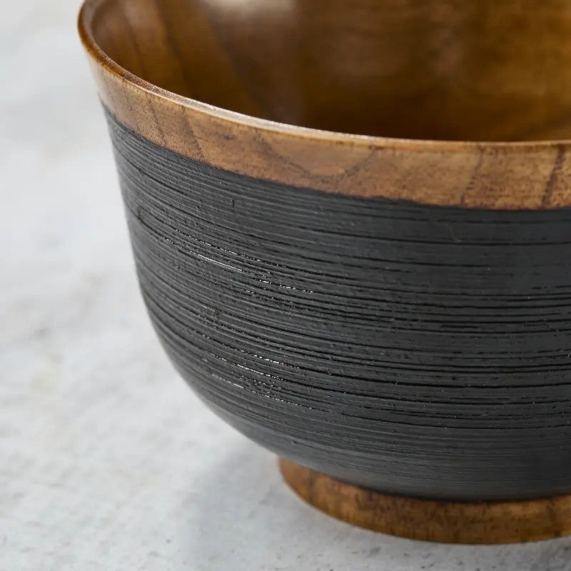 Bol Hakeme en bois de jujube laqué, couleur vermillon, ø 128 x 80 mm