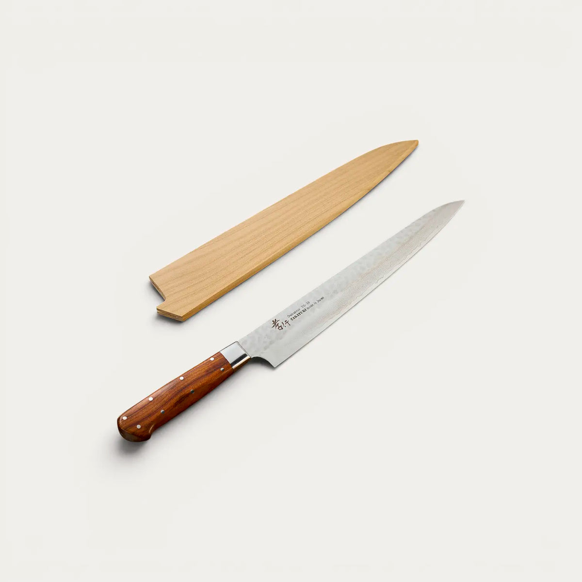 Couteau Trancheur lame Damassée 33 couches martelée 240 mm