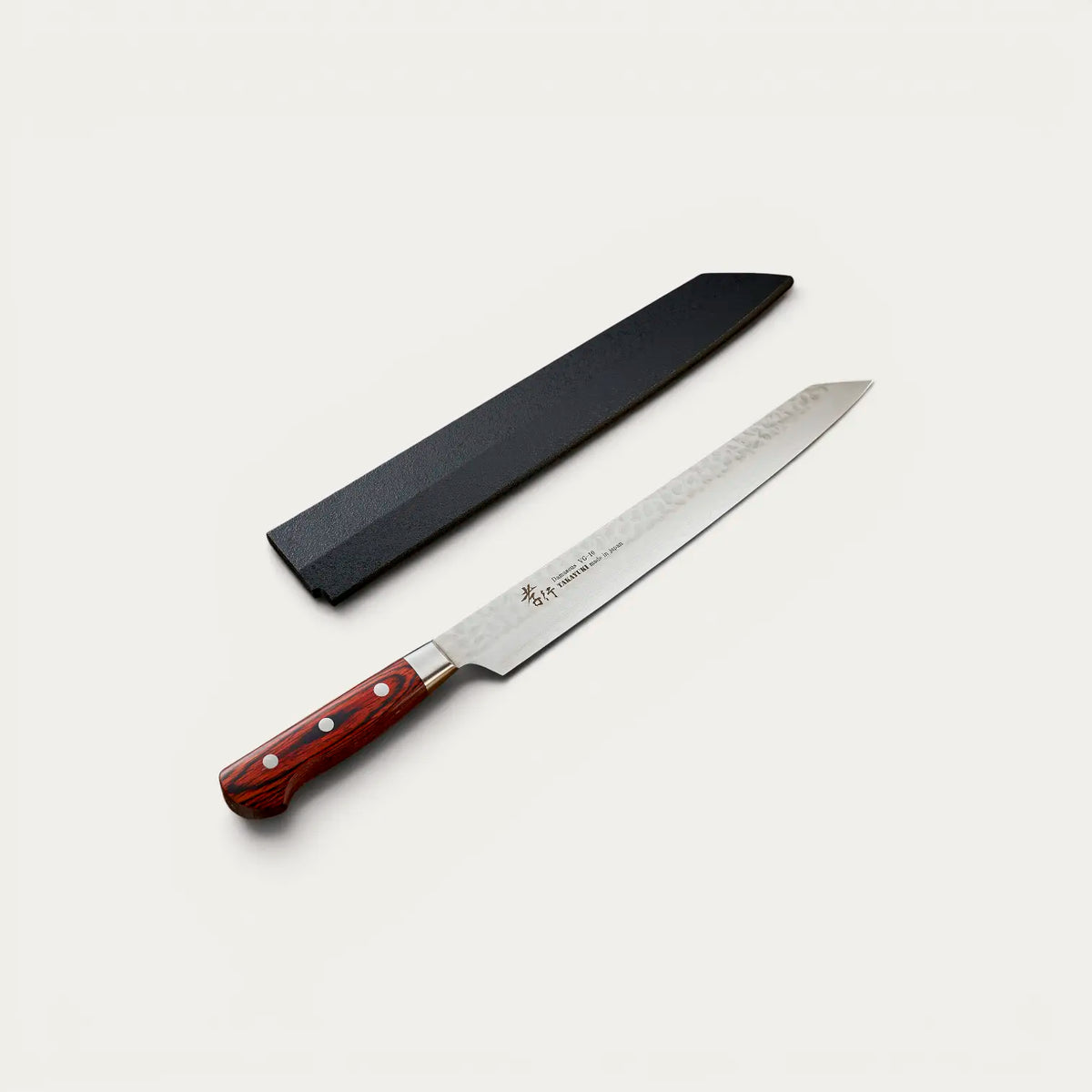 Coltello Kengata Yanagiba per sashimi, lama damascata 33 strati martellata 270 mm