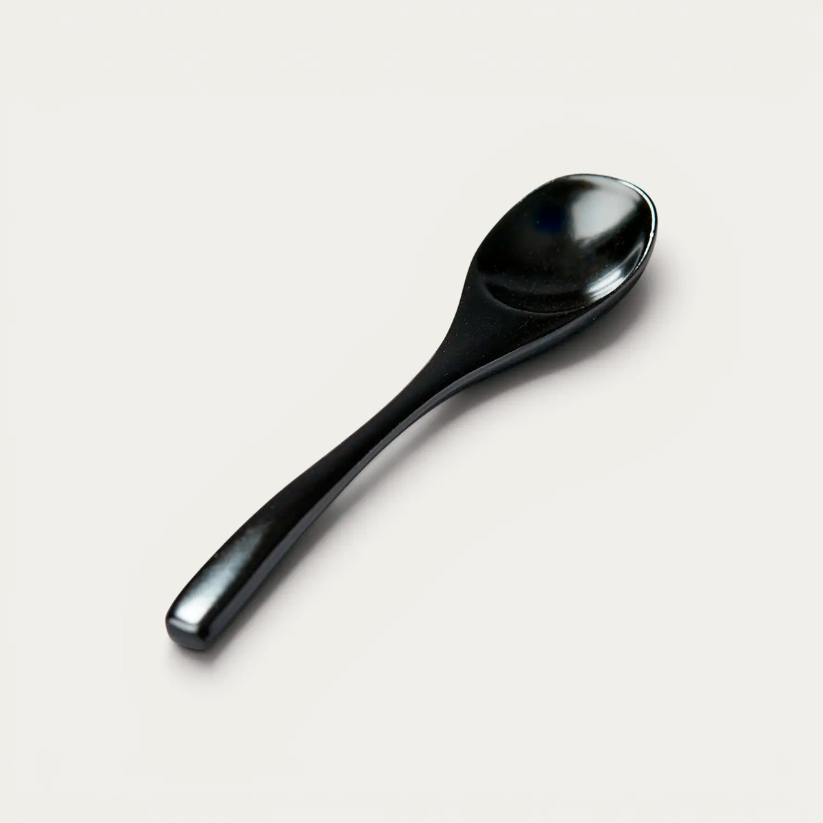 Colher em madeira de cânfora 13 cm preta para chawanmushi