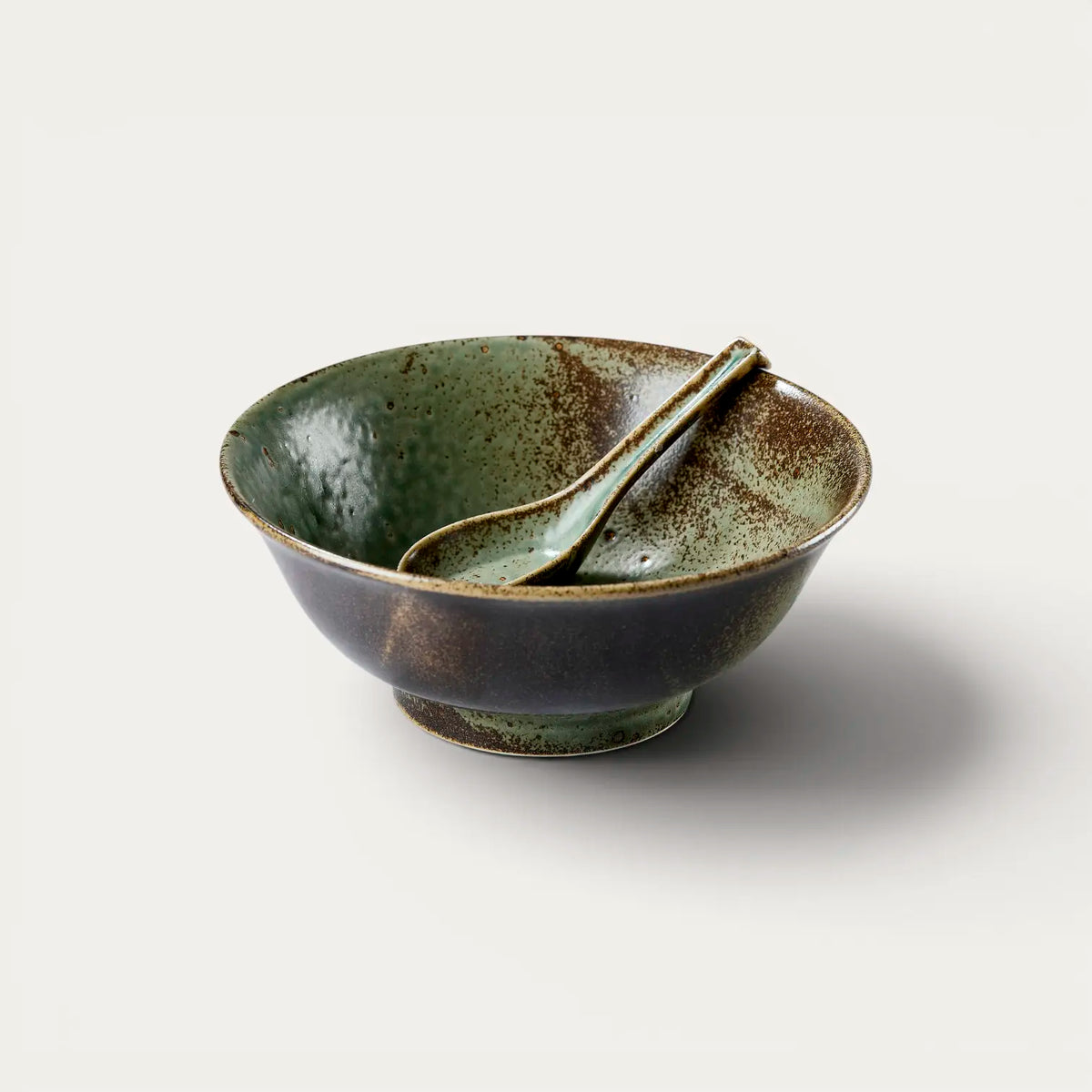 Premium ramen bowl gift set 21×8.7 with spoon, SABIKOBIKI 1200ml
