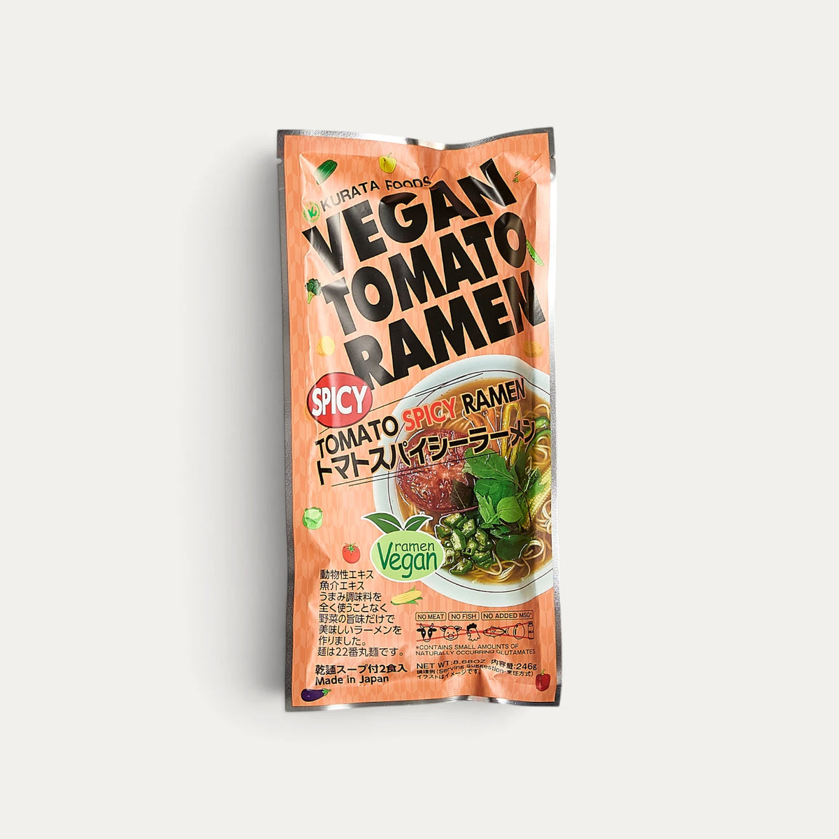 Ramen de tomate picante vegano - 2 raciones - 246g