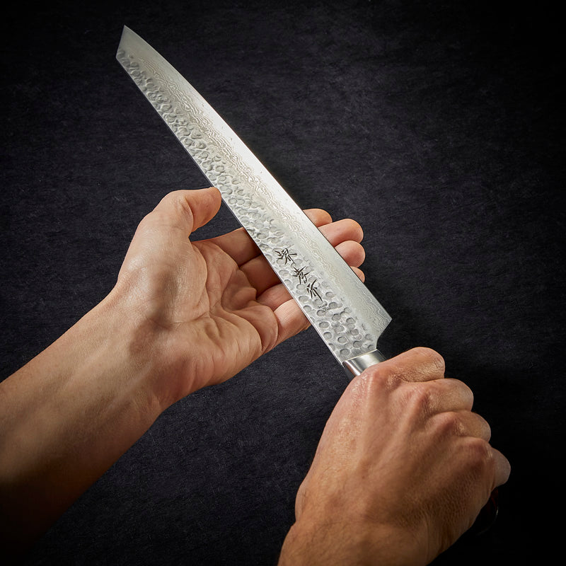 Kiritsuke Yanagiba sashimi-veitsi, damaskoitu terä 17 kerrosta 300 mm