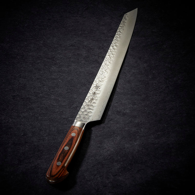 Kiritsuke Yanagiba sashimi-veitsi, damaskoitu terä 17 kerrosta 300 mm